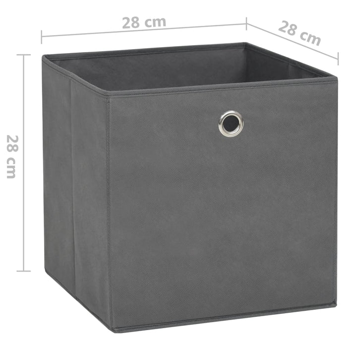 Cutii depozitare, 10 buc., gri, 28x28x28 cm, material nețesut - WALTI WALTI