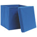 Cutii depozitare cu capac, 4 buc., albastru, 28x28x28 cm - WALTI WALTI