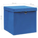 Cutii depozitare cu capac, 4 buc., albastru, 28x28x28 cm - WALTI WALTI