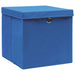 Cutii depozitare cu capac, 10 buc., albastru, 28x28x28 cm - WALTI WALTI