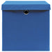 Cutii depozitare cu capac, 10 buc., albastru, 28x28x28 cm - WALTI WALTI