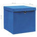 Cutii depozitare cu capac, 10 buc., albastru, 28x28x28 cm - WALTI WALTI