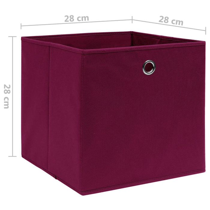 Cutii depozitare, 4 buc., roșu închis, 28x28x28 cm, textil - WALTI WALTI