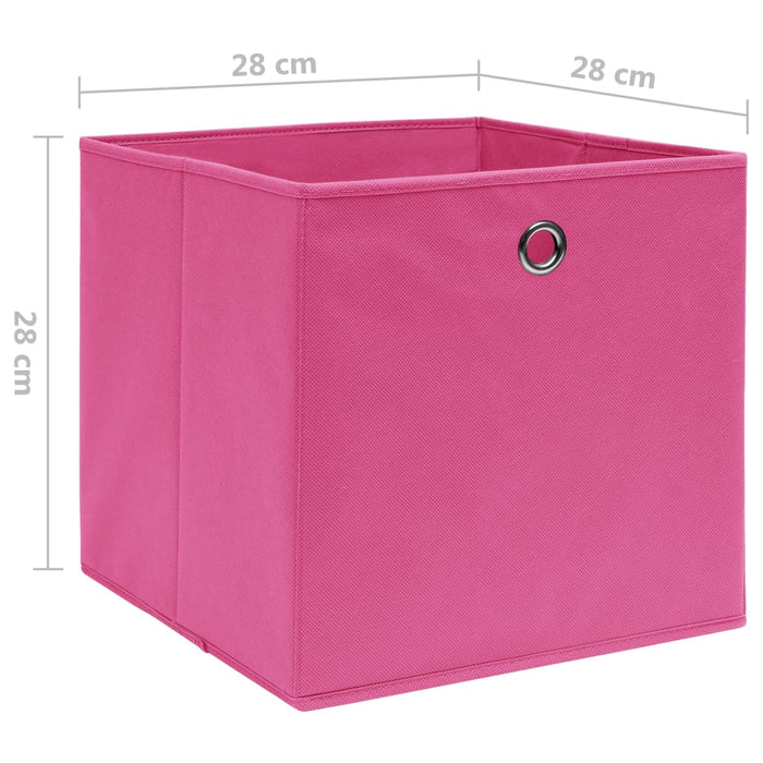 Cutii depozitare, 4 buc., roz, 28x28x28 cm, textil nețesut - WALTI WALTI