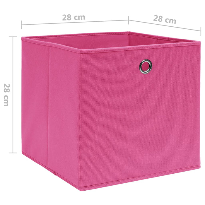 Cutii depozitare, 10 buc., roz, 28x28x28 cm, material nețesut - WALTI WALTI