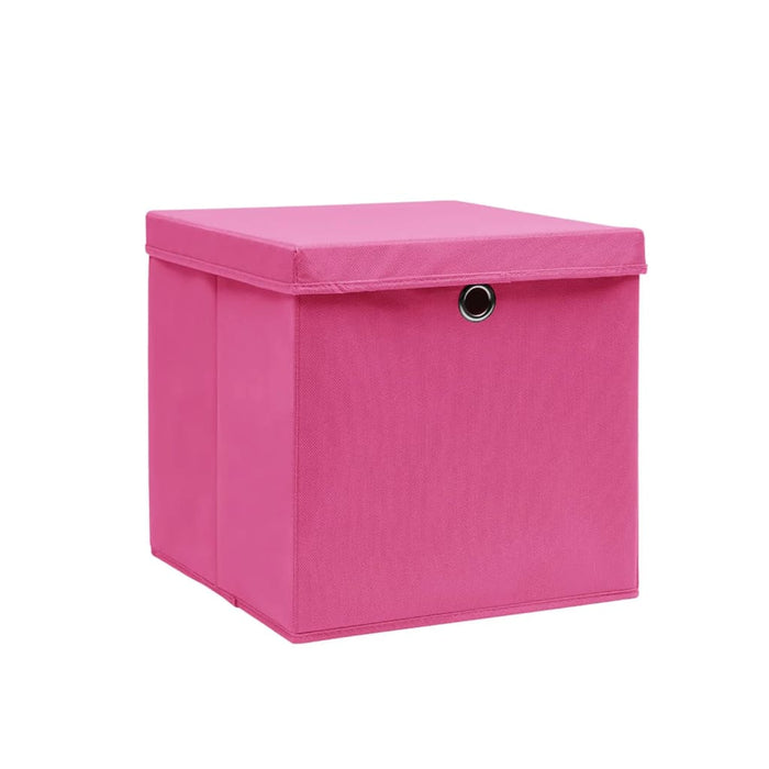 Cutii depozitare cu capace, 10 buc., roz, 28x28x28 cm - WALTI WALTI