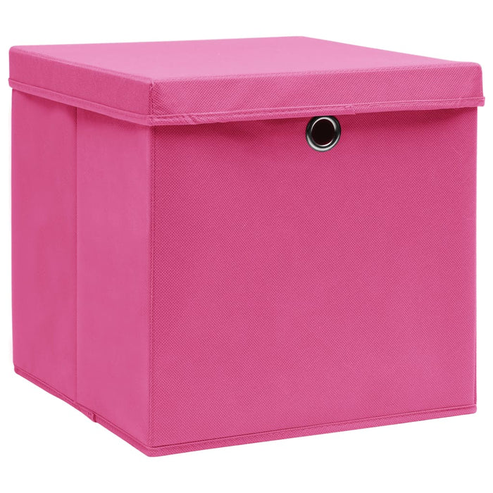 Cutii depozitare cu capace, 10 buc., roz, 28x28x28 cm - WALTI WALTI