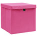Cutii depozitare cu capace, 10 buc., roz, 28x28x28 cm - WALTI WALTI