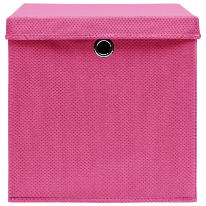 Cutii depozitare cu capace, 10 buc., roz, 28x28x28 cm - WALTI WALTI