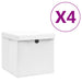 Cutii depozitare cu capace, 4 buc., alb, 28x28x28 cm - WALTI WALTI