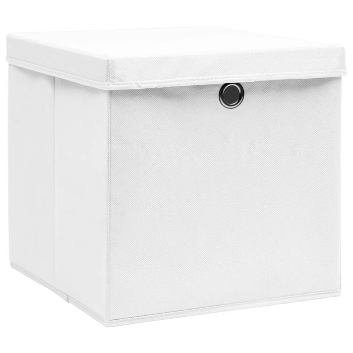Cutii depozitare cu capace, 4 buc., alb, 28x28x28 cm - WALTI WALTI