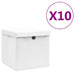 Cutii depozitare cu capace, 10 buc., alb, 28x28x28 cm - WALTI WALTI