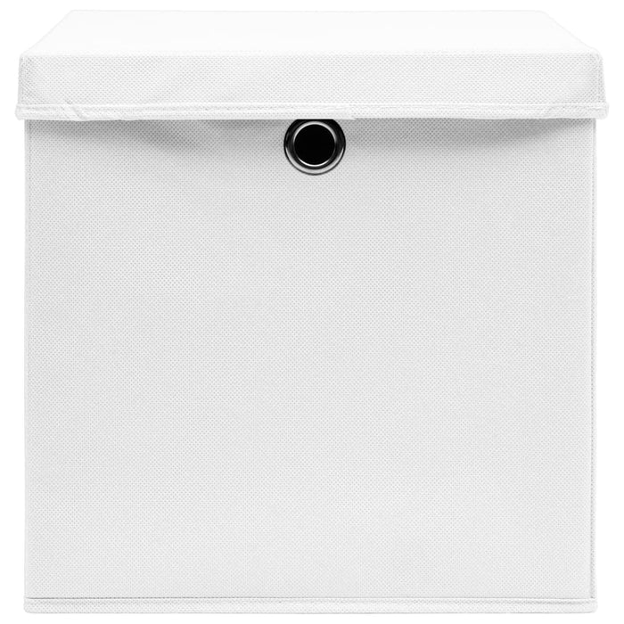Cutii depozitare cu capace, 10 buc., alb, 28x28x28 cm - WALTI WALTI