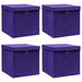 Cutii depozitare cu capace, 4 buc., violet, 28x28x28 cm - WALTI WALTI