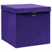 Cutii depozitare cu capace, 4 buc., violet, 28x28x28 cm - WALTI WALTI