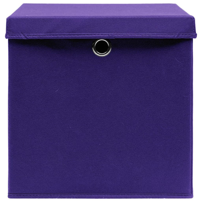 Cutii depozitare cu capace, 4 buc., violet, 28x28x28 cm - WALTI WALTI