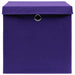 Cutii depozitare cu capace, 4 buc., violet, 28x28x28 cm - WALTI WALTI