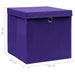Cutii depozitare cu capace, 4 buc., violet, 28x28x28 cm - WALTI WALTI