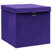 Cutii depozitare cu capace, 10 buc., violet, 28x28x28 cm - WALTI WALTI