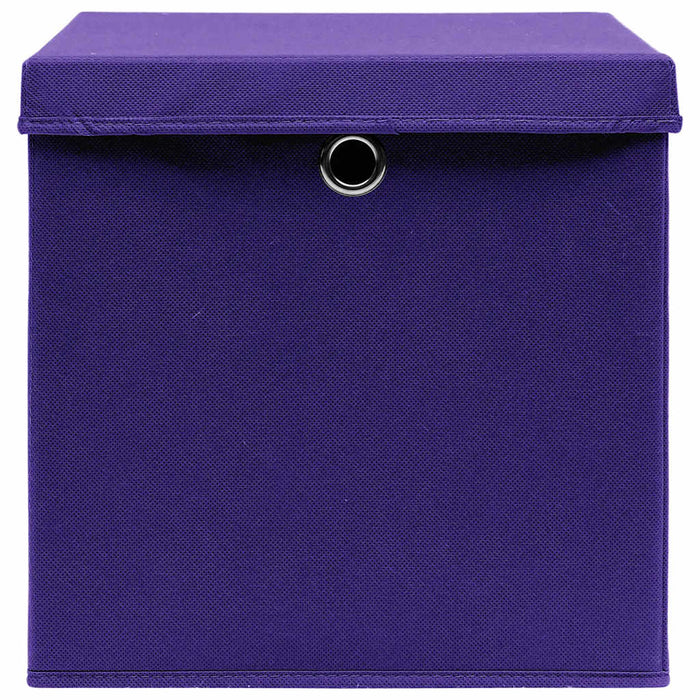 Cutii depozitare cu capace, 10 buc., violet, 28x28x28 cm - WALTI WALTI