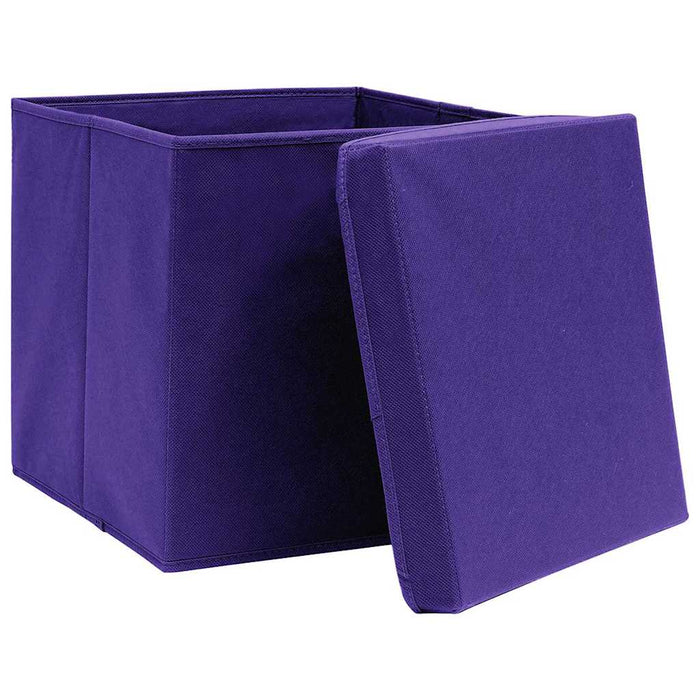 Cutii depozitare cu capace, 10 buc., violet, 28x28x28 cm - WALTI WALTI