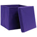 Cutii depozitare cu capace, 10 buc., violet, 28x28x28 cm - WALTI WALTI