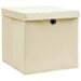 Cutii depozitare cu capace, 4 buc., crem, 28x28x28 cm - WALTI WALTI