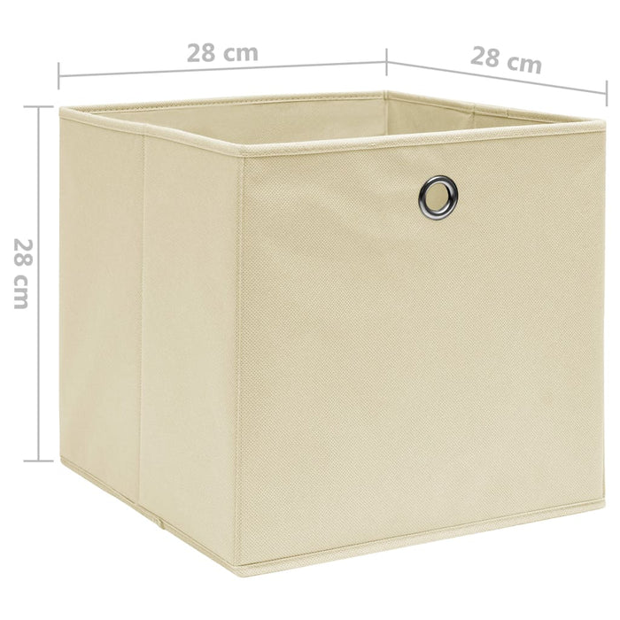 Cutii depozitare, 10 buc., crem, 28x28x28 cm, textil nețesut - WALTI WALTI