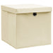 Cutii depozitare cu capace, 10 buc., crem, 28x28x28 cm - WALTI WALTI