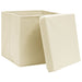 Cutii depozitare cu capace, 10 buc., crem, 28x28x28 cm - WALTI WALTI