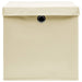 Cutii depozitare cu capace, 10 buc., crem, 28x28x28 cm - WALTI WALTI