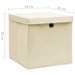 Cutii depozitare cu capace, 10 buc., crem, 28x28x28 cm - WALTI WALTI