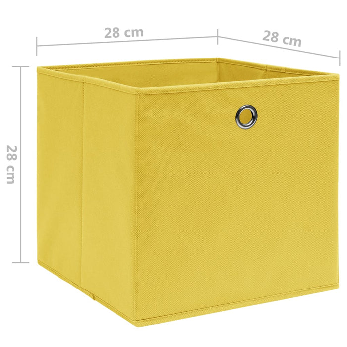 Cutii depozitare, 4 buc., galben, 28x28x28 cm, textil nețesut - WALTI WALTI