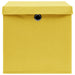 Cutii depozitare cu capace, 4 buc., galben, 28x28x28 cm - WALTI WALTI