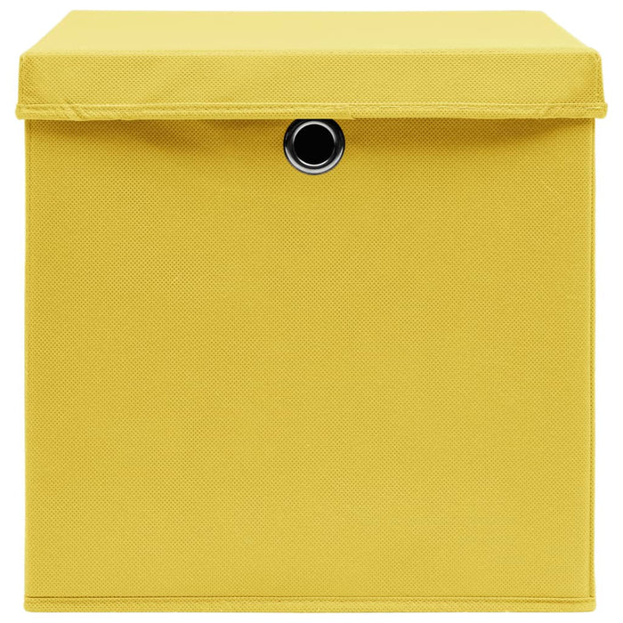 Cutii depozitare cu capace, 10 buc., galben, 28x28x28 cm - WALTI WALTI