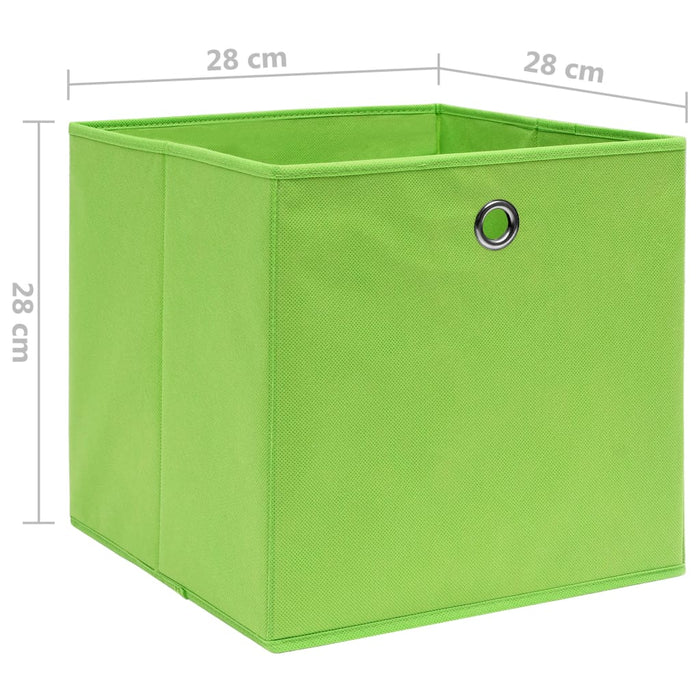 Cutii depozitare, 10 buc., verde, 28x28x28 cm, material nețesut - WALTI WALTI