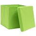 Cutii depozitare cu capace, 10 buc., verde, 28x28x28 cm - WALTI WALTI