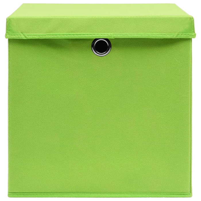 Cutii depozitare cu capace, 10 buc., verde, 28x28x28 cm - WALTI WALTI