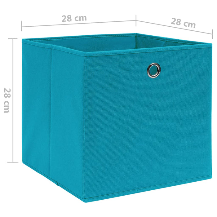 Cutii depozitare, 4 buc., albastru, 28x28x28 cm, textil nețesut - WALTI WALTI