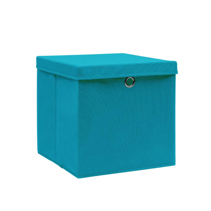 Cutii depozitare cu capace, 4 buc., albastru, 28x28x28 cm - WALTI WALTI