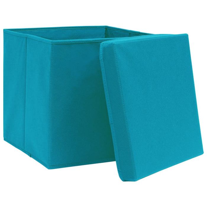Cutii depozitare cu capace, 10 buc., albastru, 28x28x28 cm - WALTI WALTI