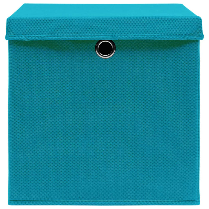 Cutii depozitare cu capace, 10 buc., albastru, 28x28x28 cm - WALTI WALTI