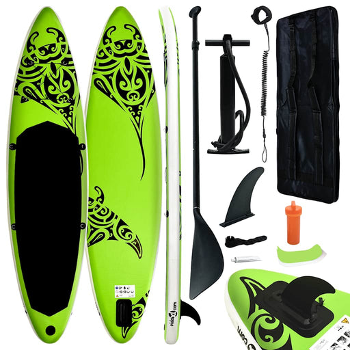 Set de placă SUP gonflabilă, verde, 305x76x15 cm - WALTI WALTI