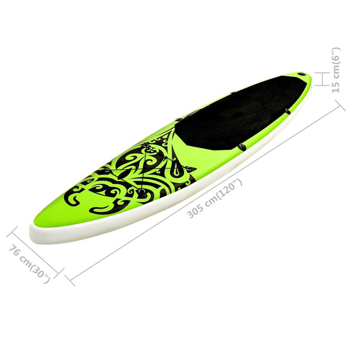 Set de placă SUP gonflabilă, verde, 305x76x15 cm - WALTI WALTI