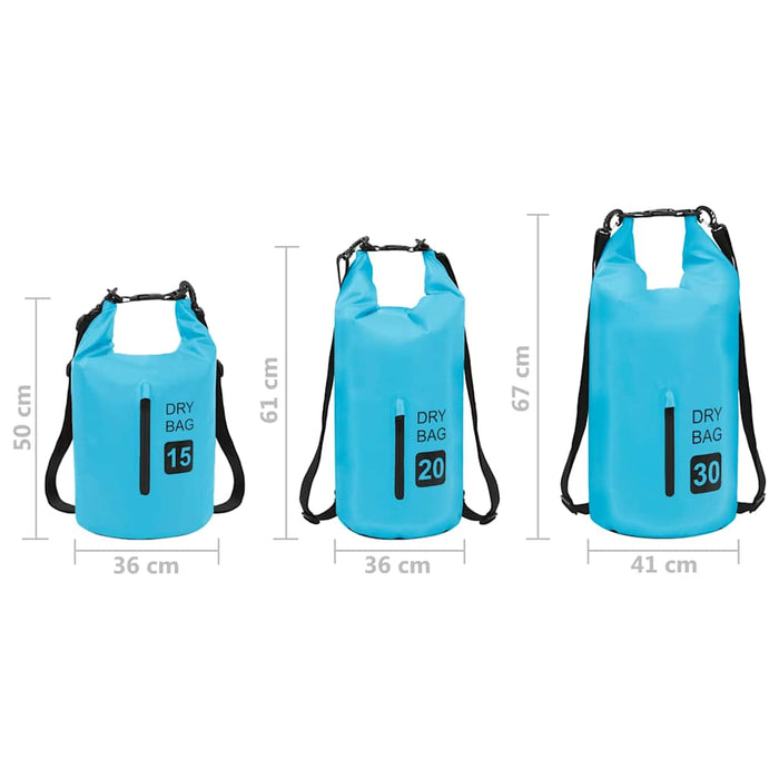 Rucsac impermeabil cu fermoar, albastru, 20 L, PVC WALTI
