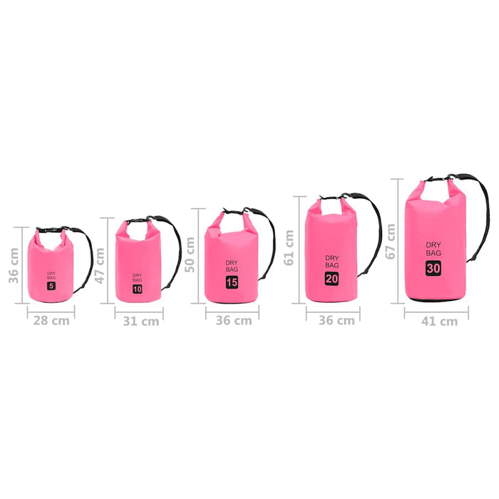 Rucsac impermeabil, roz, 30 L, PVC WALTI