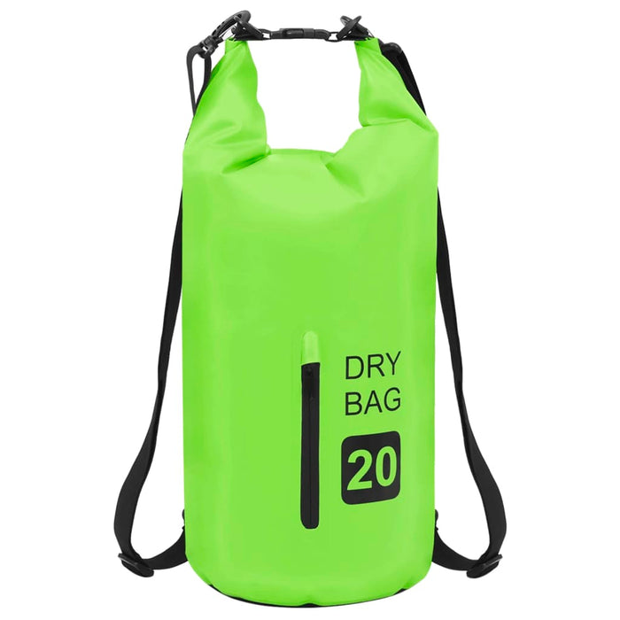 Rucsac impermeabil cu fermoar, verde, 20 L, PVC WALTI