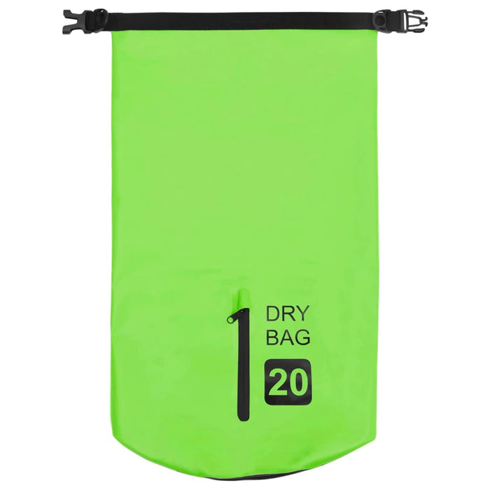 Rucsac impermeabil cu fermoar, verde, 20 L, PVC WALTI