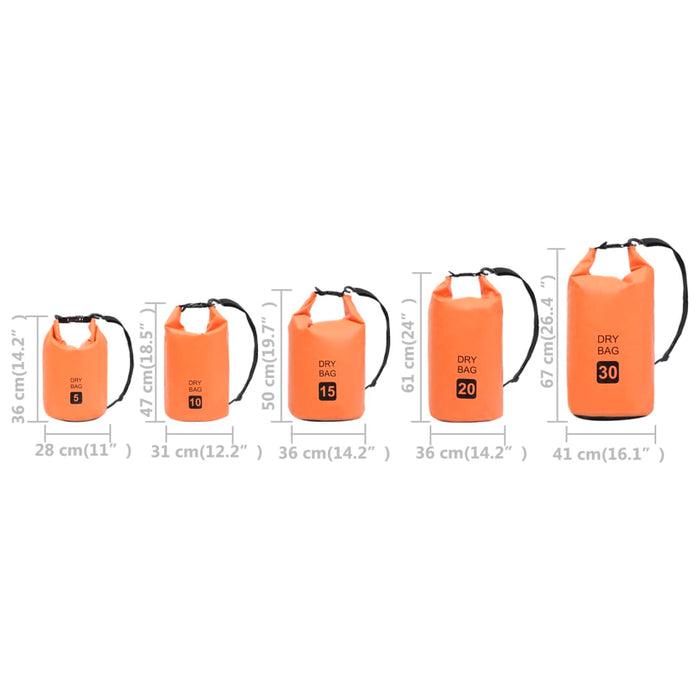 Rucsac impermeabil, portocaliu, 15 L, PVC WALTI