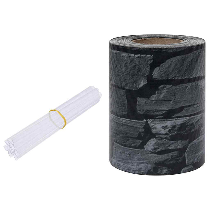 Bandă de intimitate PVC 35x0,19 m, aspect piatră, gri WALTI